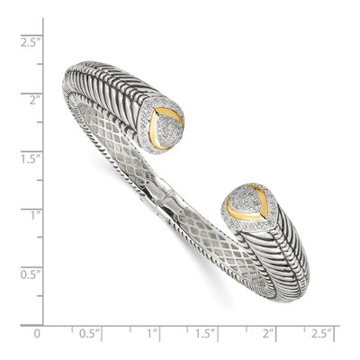 Sterling Silver & 14K Gold 1/2 ct tw Diamond Cuff Bracelet – view 3