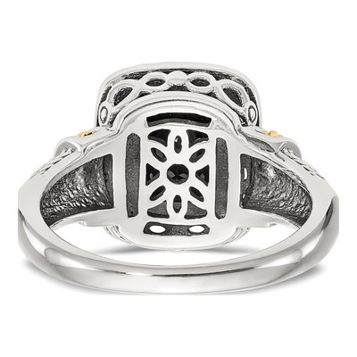 Sterling Silver & 14K Gold Onyx Ring – view 7