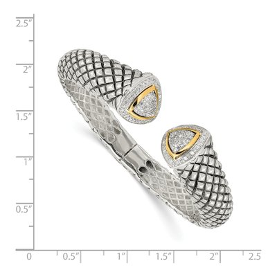 Sterling Silver & 14K Gold 1/2 ct tw Diamond Cuff Bracelet – view 2
