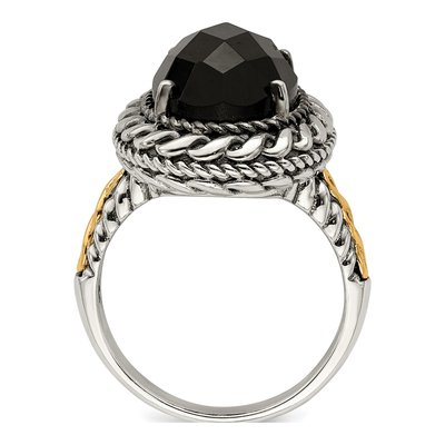 Sterling Silver & 14K Gold Onyx Ring – view 3