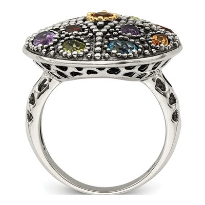 Sterling Silver & 14K Gold Amethyst & Citrine Multi-Gemstone Ring – view 3