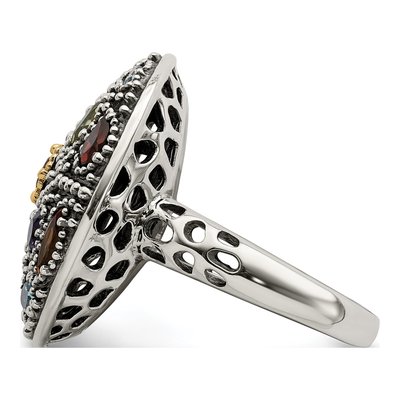 Sterling Silver & 14K Gold Amethyst & Citrine Multi-Gemstone Ring – view 4