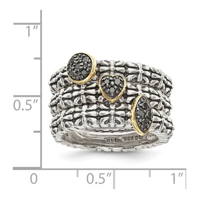 Sterling Silver & 14K Gold 1/20 ct tw Diamond Stackable Ring – view 4