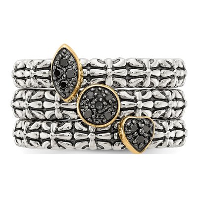 Sterling Silver & 14K Gold 1/20 ct tw Diamond Stackable Ring – view 5