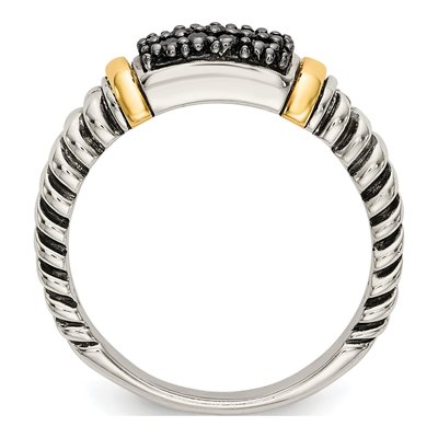 Sterling Silver & 14K Gold 1/8 ct tw Diamond Ring – view 3