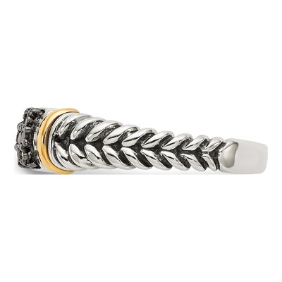 Sterling Silver & 14K Gold 1/8 ct tw Diamond Ring – view 4