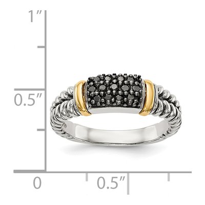 Sterling Silver & 14K Gold 1/8 ct tw Diamond Ring – view 5