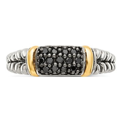 Sterling Silver & 14K Gold 1/8 ct tw Diamond Ring – view 6