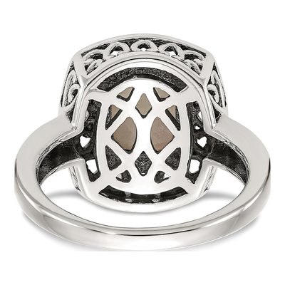 Sterling Silver & 14K Gold Mother of Pearl Ring – view 7