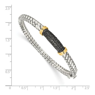 Sterling Silver & 14K Gold 1/5 ct tw Diamond Bangle Bracelet – view 3