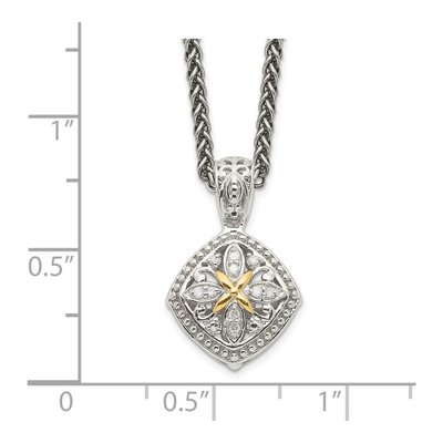 Sterling Silver & 14K Gold 1/20 ct tw Diamond Pendant Necklace – view 4
