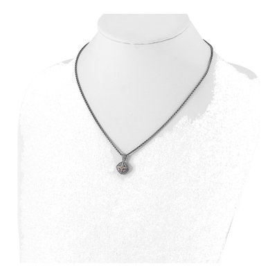 Sterling Silver & 14K Gold 1/20 ct tw Diamond Pendant Necklace – view 5