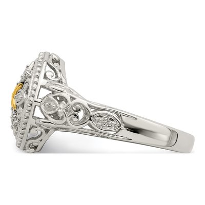 Sterling Silver & 14K Gold 1/20 ct tw Diamond Ring – view 4