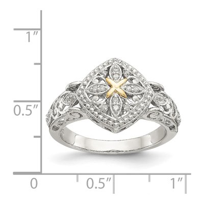Sterling Silver & 14K Gold 1/20 ct tw Diamond Ring – view 5