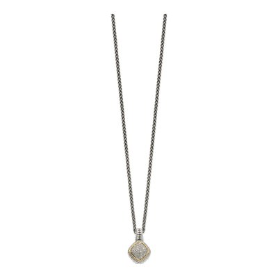 Sterling Silver & 14K Gold 1/5 ct tw Diamond Pendant Necklace – view 3