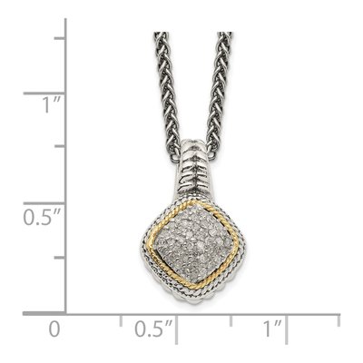 Sterling Silver & 14K Gold 1/5 ct tw Diamond Pendant Necklace – view 4