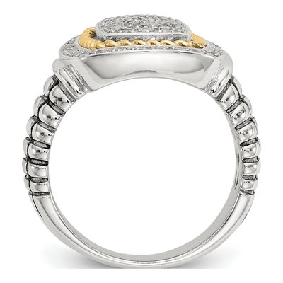 Sterling Silver & 14K Gold 1/4 ct tw Diamond Ring – view 3