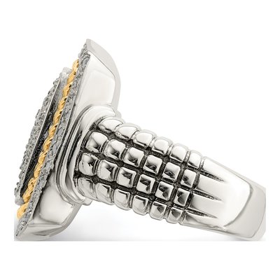 Sterling Silver & 14K Gold 1/4 ct tw Diamond Ring – view 4
