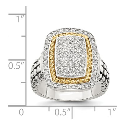 Sterling Silver & 14K Gold 1/4 ct tw Diamond Ring – view 5