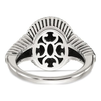 Sterling Silver & 14K Gold Onyx Checkerboard Ring – view 7