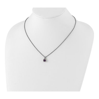 Sterling Silver & 14K Gold Amethyst Pendant Necklace – view 5