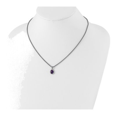 Sterling Silver & 14K Gold Amethyst Pendant Necklace – view 5