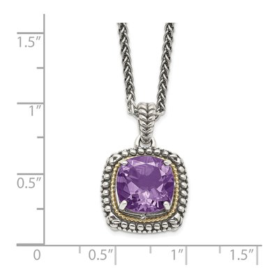 Sterling Silver & 14K Gold Amethyst Pendant Necklace – view 4