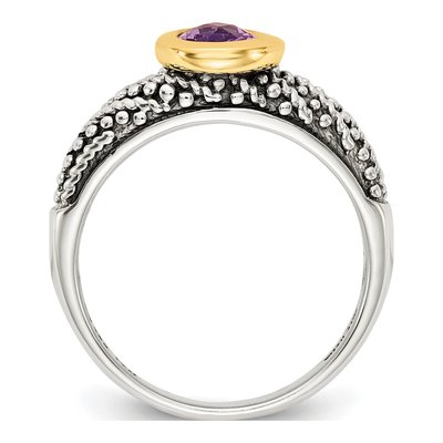 Sterling Silver & 14K Gold Amethyst Ring – view 3