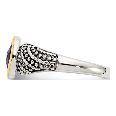 Sterling Silver & 14K Gold Amethyst Ring – view 4