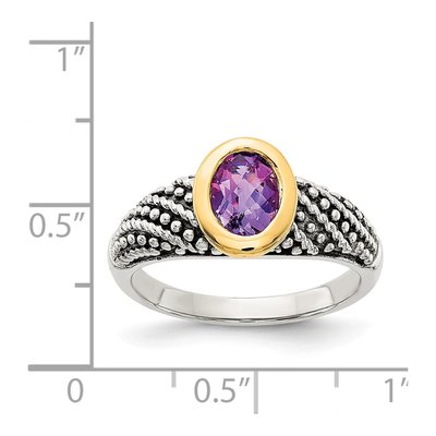 Sterling Silver & 14K Gold Amethyst Ring – view 5