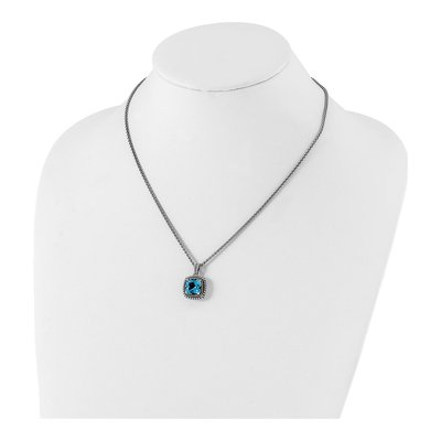 Sterling Silver & 14K Gold Swiss Blue Topaz Pendant Necklace – view 5