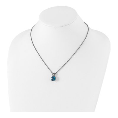 Sterling Silver & 14K Gold London Blue Topaz Pendant Necklace – view 5