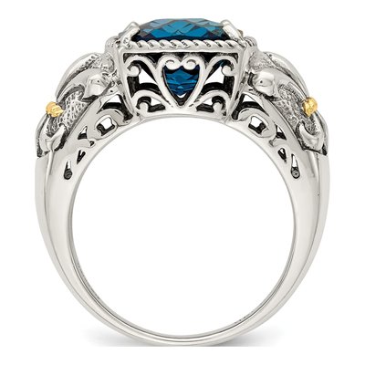 Sterling Silver & 14K Gold London Blue Topaz Ring – view 3
