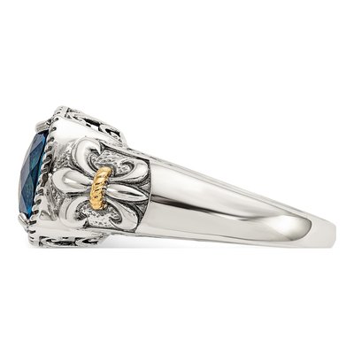Sterling Silver & 14K Gold London Blue Topaz Ring – view 4