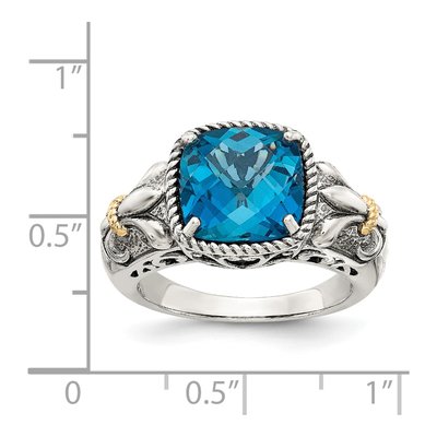 Sterling Silver & 14K Gold London Blue Topaz Ring – view 5