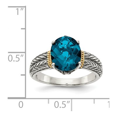 Sterling Silver & 14K Gold London Blue Topaz Ring – view 5