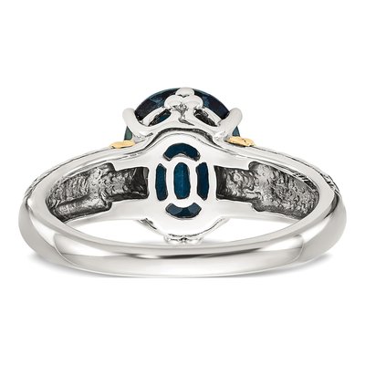 Sterling Silver & 14K Gold London Blue Topaz Ring – view 7