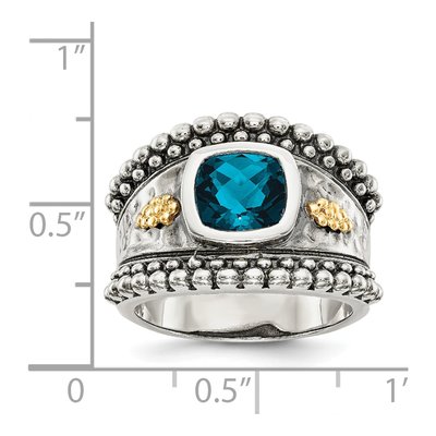 Sterling Silver & 14K Gold London Blue Topaz Ring – view 5