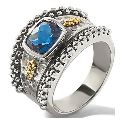Sterling Silver & 14K Gold London Blue Topaz Ring – view 8