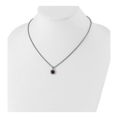 Sterling Silver & 14K Gold Garnet Pendant Necklace – view 5