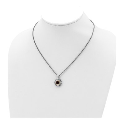 Sterling Silver & 14K Gold Garnet Pendant Necklace – view 5