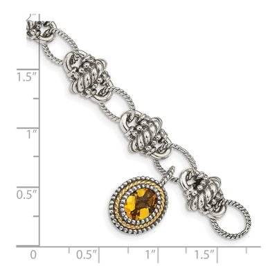 Sterling Silver & 14K Gold Citrine Bracelet – view 3
