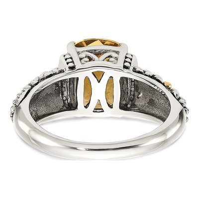 Sterling Silver & 14K Gold 1/20 ct tw Citrine & Diamond Ring – view 7