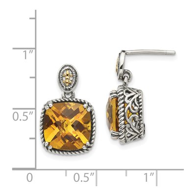 Sterling Silver & 14K Gold Citrine Dangle Earrings – view 5