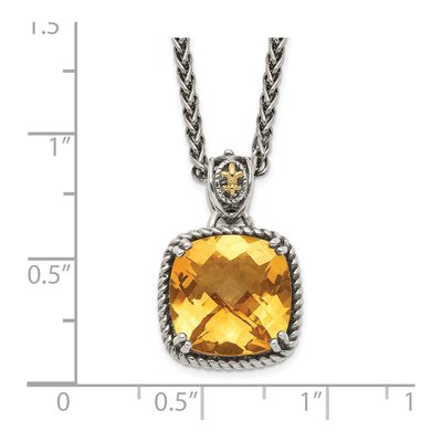 Sterling Silver & 14K Gold Citrine Pendant Necklace – view 4