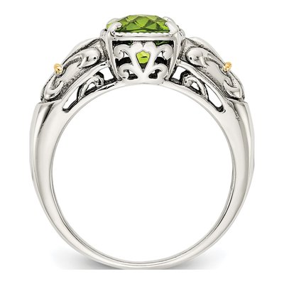 Sterling Silver & 14K Gold Peridot Ring – view 2