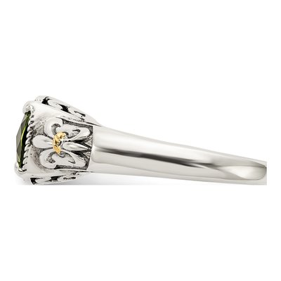 Sterling Silver & 14K Gold Peridot Ring – view 3