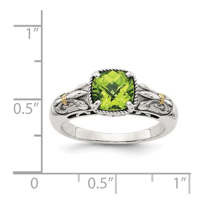 Sterling Silver & 14K Gold Peridot Ring – view 4