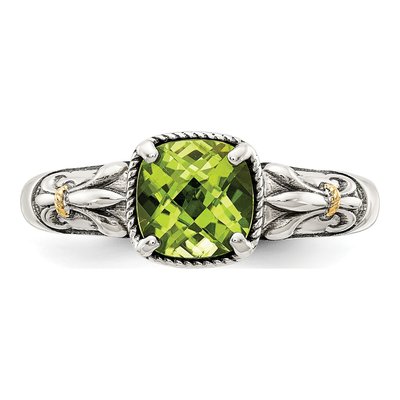 Sterling Silver & 14K Gold Peridot Ring – view 5
