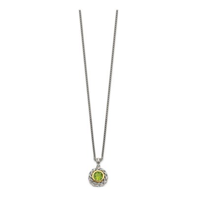Sterling Silver & 14K Gold Peridot Pendant Necklace – view 3
